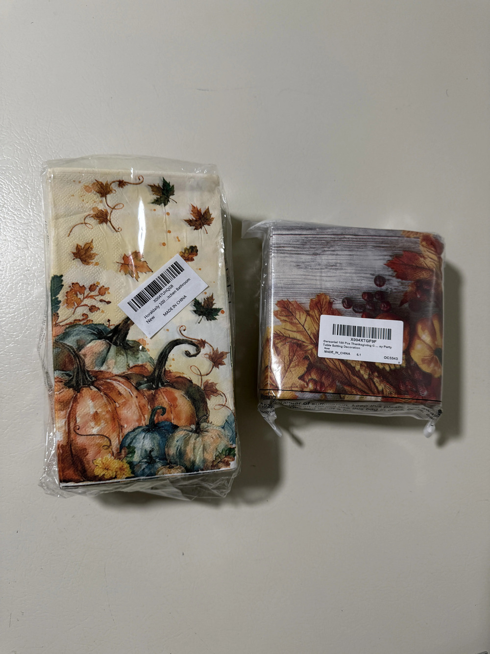 Thanksgiving Paper Napkin Set 200 Count Cocktail and Guest Towel Pumpkin Fall